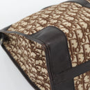 Christian Dior Trotter Canvas Boston Bag Beige Gold Tone Auth gh2311-11