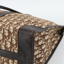 Christian Dior Trotter Canvas Boston Bag Beige Gold Tone Auth gh2311-12