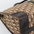 Christian Dior Trotter Canvas Boston Bag Beige Gold Tone Auth gh2311-13
