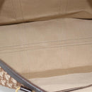 Christian Dior Trotter Canvas Boston Bag Beige Gold Tone Auth gh2311-15