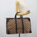 Christian Dior Trotter Canvas Boston Bag Beige Gold Tone Auth gh2311-20