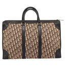 Christian Dior Trotter Canvas Boston Bag Beige Gold Tone Auth gh2311-3