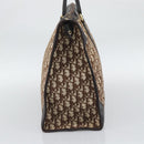 Christian Dior Trotter Canvas Boston Bag Beige Gold Tone Auth gh2311-4