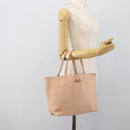 Salvatore Ferragamo Gancini Tote Bag Leather Pink Gold Tone Auth gh2313-21