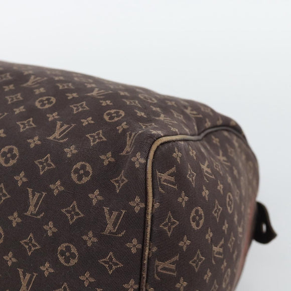 LOUIS VUITTON Monogram Mini Lin Speedy 30 Bag Brown Ebene M95224 LV Auth gh2314