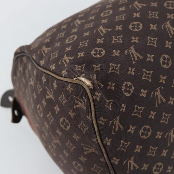 LOUIS VUITTON Monogram Mini Lin Speedy 30 Bag Brown Ebene M95224 LV Auth gh2314