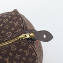 LOUIS VUITTON Monogram Mini Lin Speedy 30 Bag Brown Ebene M95224 LV Auth gh2314-10