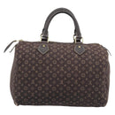 LOUIS VUITTON Monogram Mini Lin Speedy 30 Bag Brown Ebene M95224 LV Auth gh2314-2