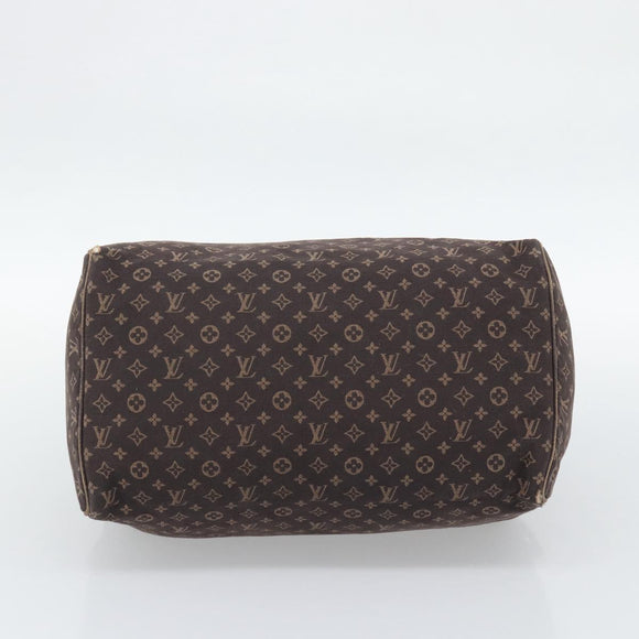 LOUIS VUITTON Monogram Mini Lin Speedy 30 Bag Brown Ebene M95224 LV Auth gh2314