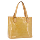 LOUIS VUITTON Monogram Vernis Houston Hand Bag Beige M91004 LV Auth gh2315-1