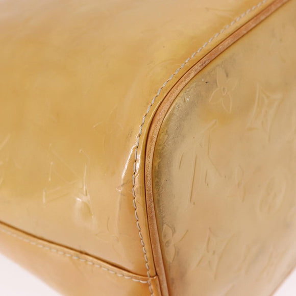 LOUIS VUITTON Monogram Vernis Houston Hand Bag Beige M91004 LV Auth gh2315