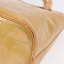 LOUIS VUITTON Monogram Vernis Houston Hand Bag Beige M91004 LV Auth gh2315-17