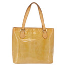 LOUIS VUITTON Monogram Vernis Houston Hand Bag Beige M91004 LV Auth gh2315-2