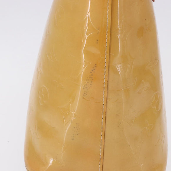 LOUIS VUITTON Monogram Vernis Houston Hand Bag Beige M91004 LV Auth gh2315
