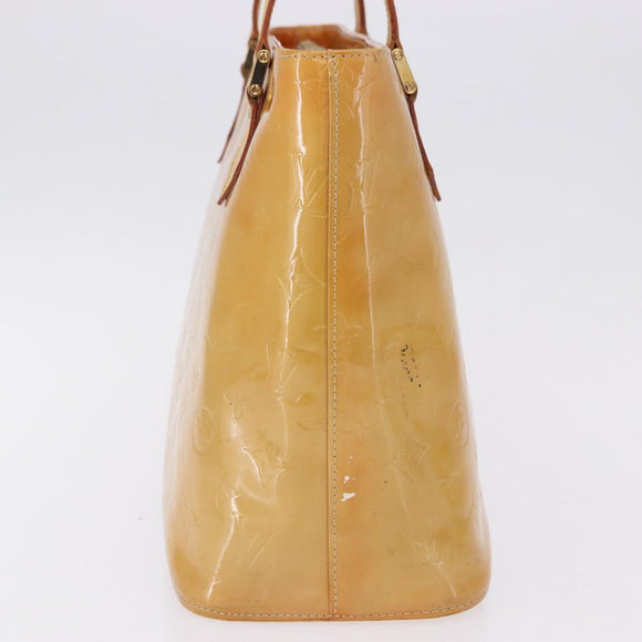 LOUIS VUITTON Monogram Vernis Houston Hand Bag Beige M91004 LV Auth gh2315