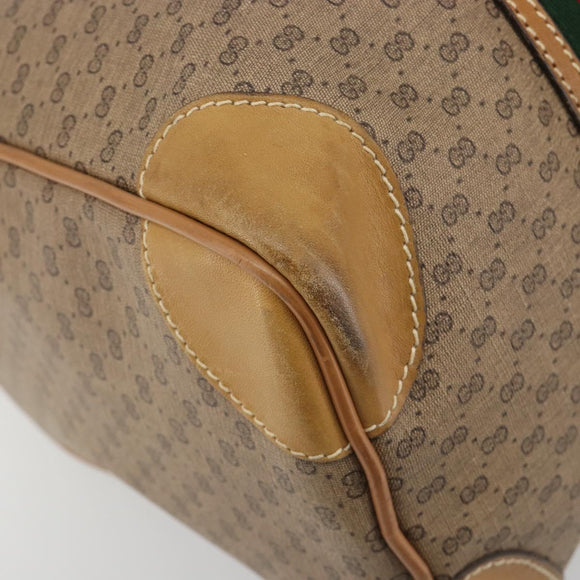 GUCCI Micro GG Web Sherry Line Boston Bag PVC Beige 58 012 534 40 Auth gh2316A