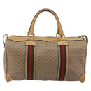 GUCCI Micro GG Web Sherry Line Boston Bag PVC Beige 58 012 534 40 Auth gh2316A-2