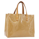 LOUIS VUITTON Monogram Vernis Reade PM Hand Bag Noisette M91334 LV Auth gh2317-1