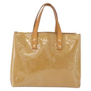 LOUIS VUITTON Monogram Vernis Reade PM Hand Bag Noisette M91334 LV Auth gh2317-2