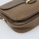 GUCCI Shoulder Bag Leather Brown Gold Tone 48 001 3969 Auth gh2319-11