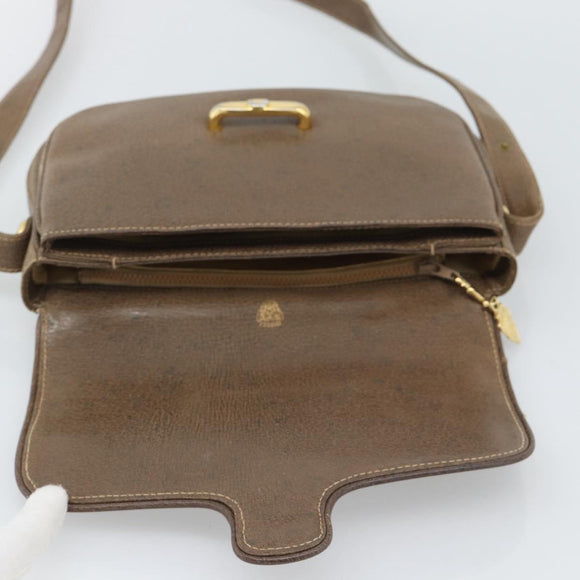 GUCCI Shoulder Bag Leather Brown Gold Tone 48 001 3969 Auth gh2319
