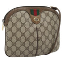 GUCCI GG Supreme Shoulder Bag PVC Leather Beige Gold Tone 904 02 047 Auth gh2320-1