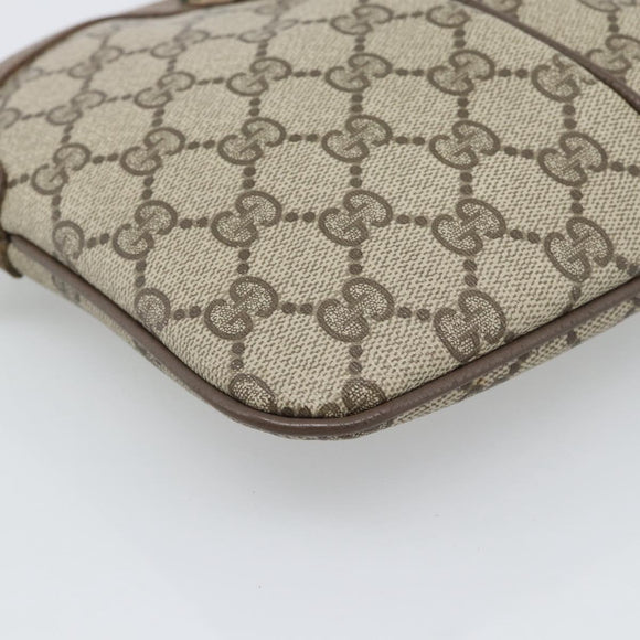 GUCCI GG Supreme Shoulder Bag PVC Leather Beige Gold Tone 904 02 047 Auth gh2320