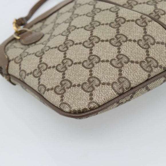 GUCCI GG Supreme Shoulder Bag PVC Leather Beige Gold Tone 904 02 047 Auth gh2320