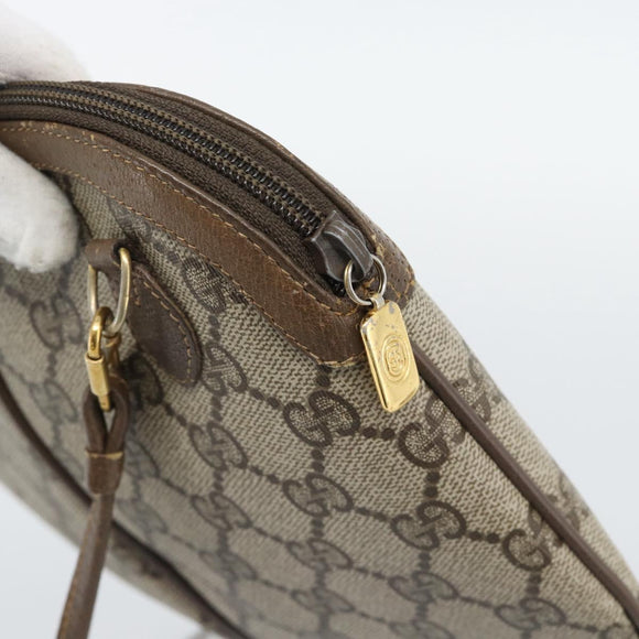 GUCCI GG Supreme Shoulder Bag PVC Leather Beige Gold Tone 904 02 047 Auth gh2320