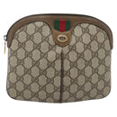 GUCCI GG Supreme Shoulder Bag PVC Leather Beige Gold Tone 904 02 047 Auth gh2320-2