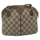 GUCCI GG Supreme Shoulder Bag PVC Leather Beige Gold Tone 904 02 047 Auth gh2320-3
