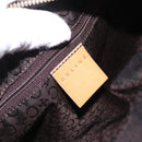 CELINE C Macadam Hand Bag Suede Green Gold Tone Auth gh2322A-15