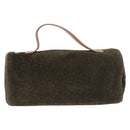 CELINE C Macadam Hand Bag Suede Green Gold Tone Auth gh2322A-2