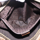 CELINE C Macadam Hand Bag Suede Green Gold Tone Auth gh2322A-20