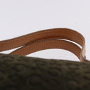 CELINE C Macadam Hand Bag Suede Green Gold Tone Auth gh2322A-8