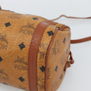 MCM Vicetos Shoulder Bag PVC Leather Brown Gold Tone Auth gh2323-9
