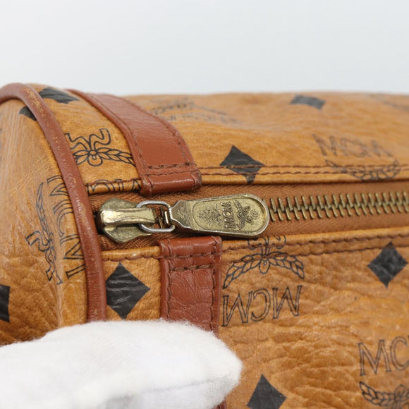 MCM Vicetos Shoulder Bag PVC Leather Brown Gold Tone Auth gh2323