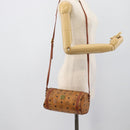 MCM Vicetos Shoulder Bag PVC Leather Brown Gold Tone Auth gh2323-19