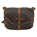 LOUIS VUITTON Monogram Saumur 30 Shoulder Bag M42256 LV Auth gh2324-2