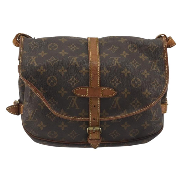 LOUIS VUITTON Monogram Saumur 30 Shoulder Bag M42256 LV Auth gh2324