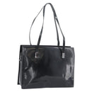 GUCCI Tote Bag Patent Black Silver 001 3264 Auth gh2325-1