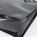 GUCCI Tote Bag Patent Black Silver 001 3264 Auth gh2325-12