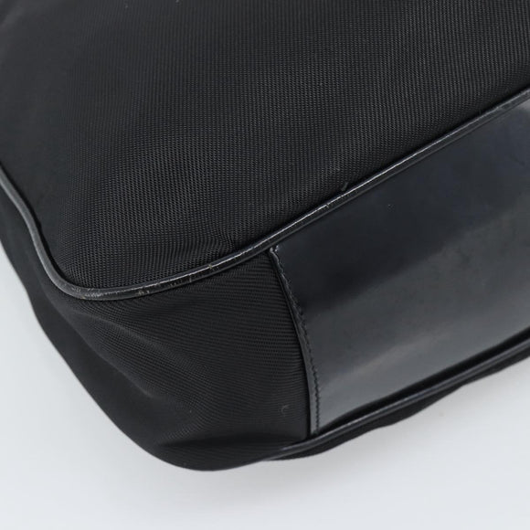 GUCCI Bamboo Hand Bag Nylon 2way Black Silver 001 1705 1577 Auth gh2326