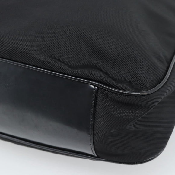 GUCCI Bamboo Hand Bag Nylon 2way Black Silver 001 1705 1577 Auth gh2326