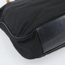 GUCCI Bamboo Hand Bag Nylon 2way Black Silver 001 1705 1577 Auth gh2326-18