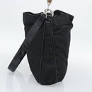 GUCCI Bamboo Hand Bag Nylon 2way Black Silver 001 1705 1577 Auth gh2326-4