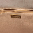 Christian Dior Shoulder Bag PVC Leather Beige Gold Tone Auth gh2327-14