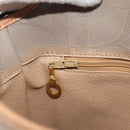 Christian Dior Shoulder Bag PVC Leather Beige Gold Tone Auth gh2327-18