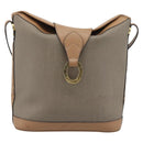 Christian Dior Shoulder Bag PVC Leather Beige Gold Tone Auth gh2327-2