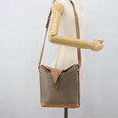 Christian Dior Shoulder Bag PVC Leather Beige Gold Tone Auth gh2327-20